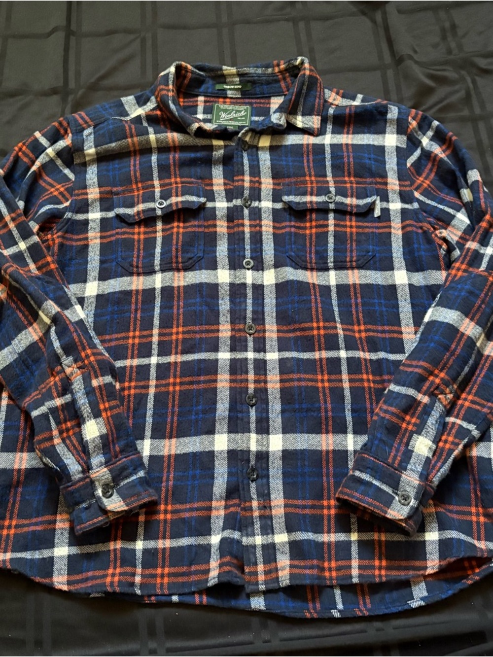 Woolrich Flannel Plaid Heavy Weight Oxbow Bend Button Up Shirt XL Elbow Patches